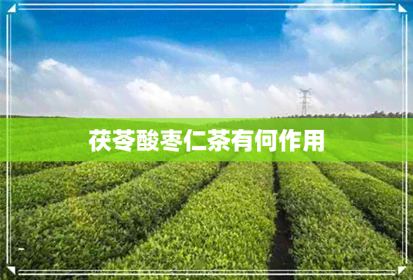 茯苓酸枣仁茶有何作用