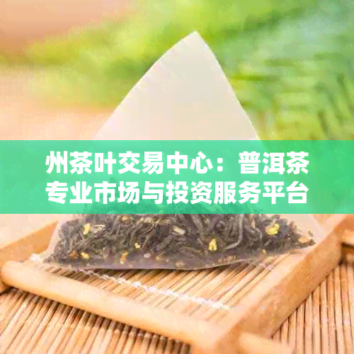 州茶叶交易中心：普洱茶专业市场与投资服务平台