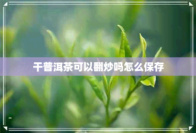 干普洱茶可以翻炒吗怎么保存