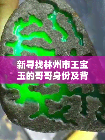 新寻找林州市王宝玉的哥哥身份及背景信息