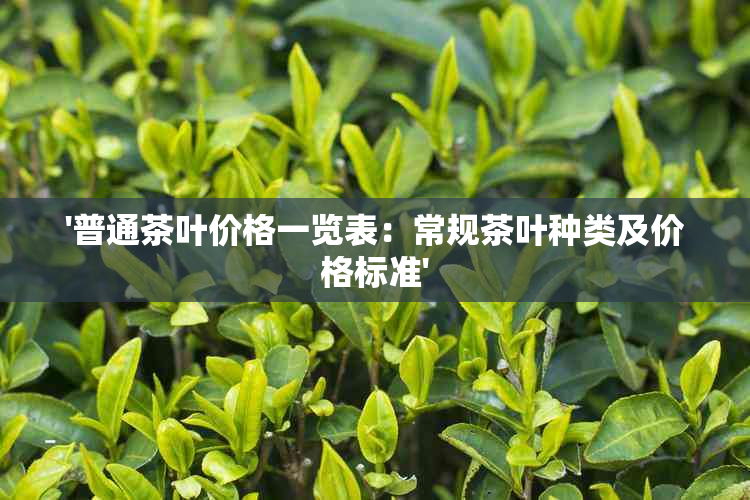 '普通茶叶价格一览表：常规茶叶种类及价格标准'