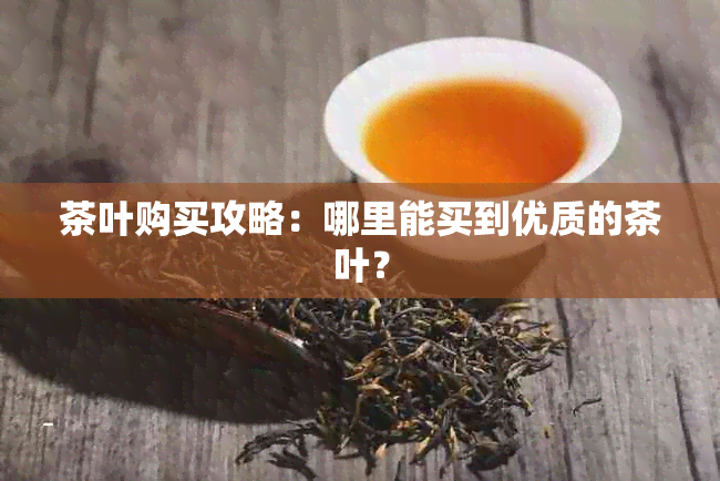 茶叶购买攻略：哪里能买到优质的茶叶？