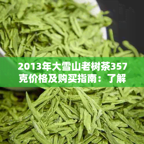 2013年大雪山老树茶357克价格及购买指南：了解品质与口感