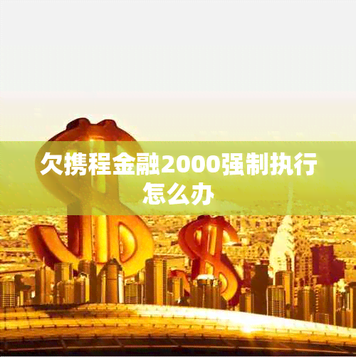 欠携程金融2000强制执行怎么办