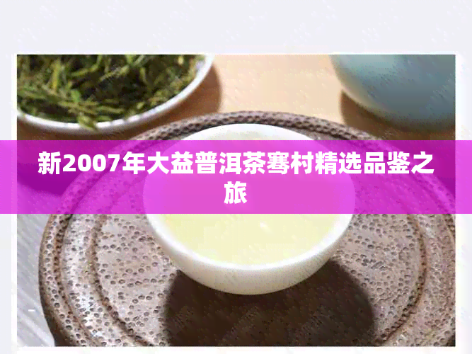 新2007年大益普洱茶骞村精选品鉴之旅