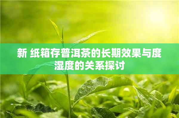 新 纸箱存普洱茶的长期效果与度湿度的关系探讨