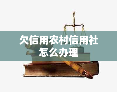 欠信用农村信用社怎么办理