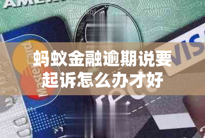 蚂蚁金融逾期说要起诉怎么办才好