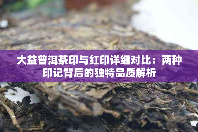 大益普洱茶印与红印详细对比：两种印记背后的独特品质解析