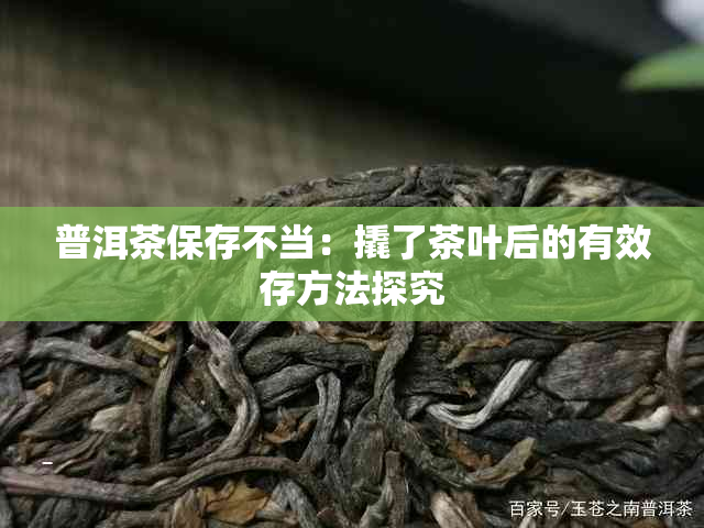 普洱茶保存不当：撬了茶叶后的有效存方法探究