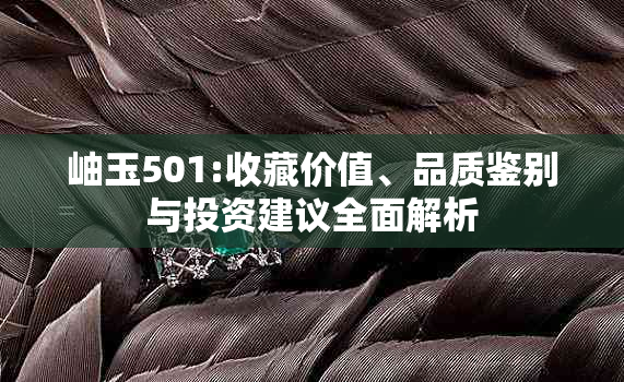 岫玉501:收藏价值、品质鉴别与投资建议全面解析