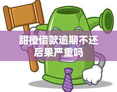 甜橙借款逾期不还后果严重吗