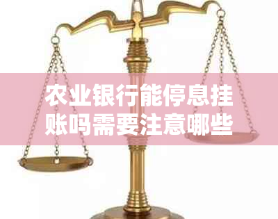 农业银行能停息挂账吗需要注意哪些事项