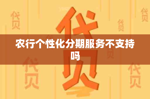 农行个性化分期服务不支持吗