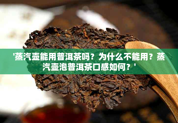 '蒸汽壶能用普洱茶吗？为什么不能用？蒸汽壶泡普洱茶口感如何？'