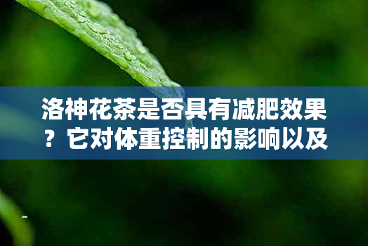 洛神花茶是否具有减肥效果？它对体重控制的影响以及可能的副作用解析