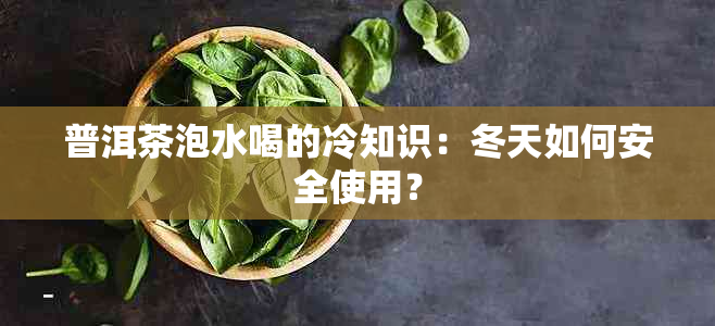 普洱茶泡水喝的冷知识：冬天如何安全使用？