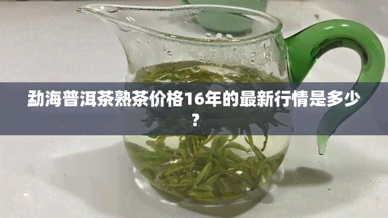 勐海普洱茶熟茶价格16年的最新行情是多少？