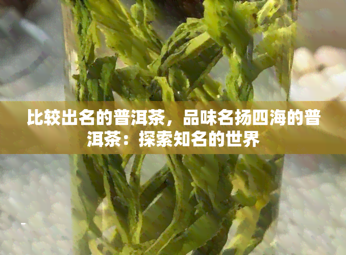 比较出名的普洱茶，品味名扬四海的普洱茶：探索知名的世界