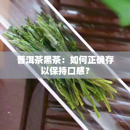 普洱茶黑茶：如何正确存以保持口感？