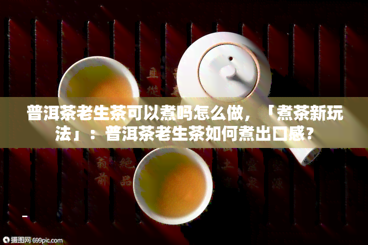 普洱茶老生茶可以煮吗怎么做，「煮茶新玩法」：普洱茶老生茶如何煮出口感？