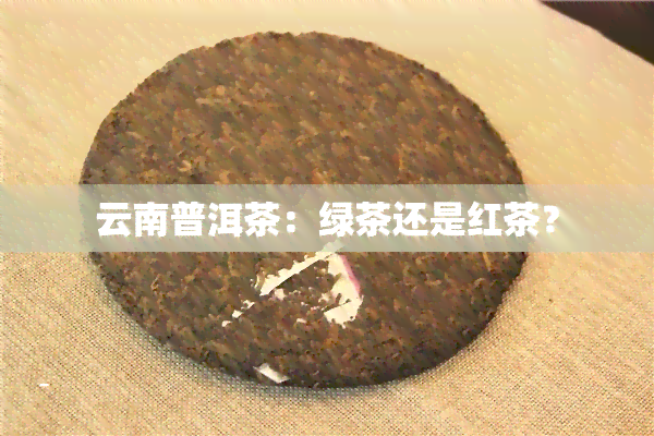 云南普洱茶：绿茶还是红茶？