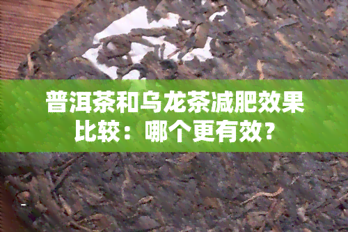 普洱茶和乌龙茶减肥效果比较：哪个更有效？