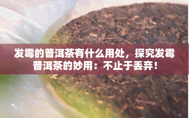 发霉的普洱茶有什么用处，探究发霉普洱茶的妙用：不止于丢弃！