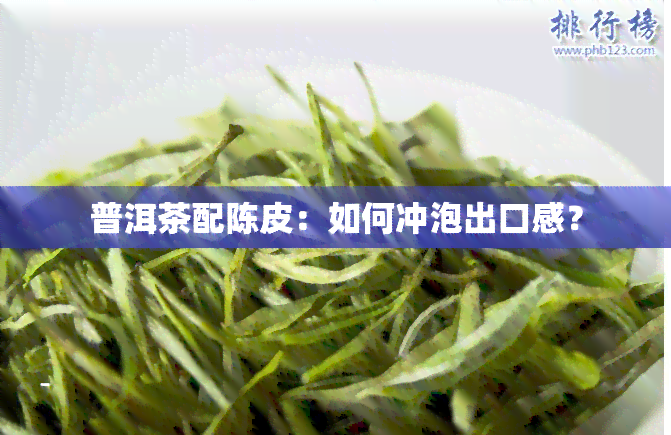 普洱茶配陈皮：如何冲泡出口感？