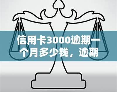 信用卡3000逾期一个月多少钱，逾期一个月，信用卡欠款3000会产生多少费用？