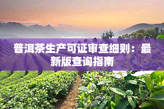 普洱茶生产可证审查细则：最新版查询指南