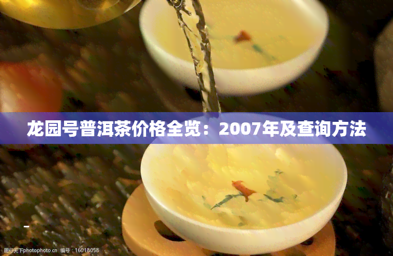 龙园号普洱茶价格全览：2007年及查询方法