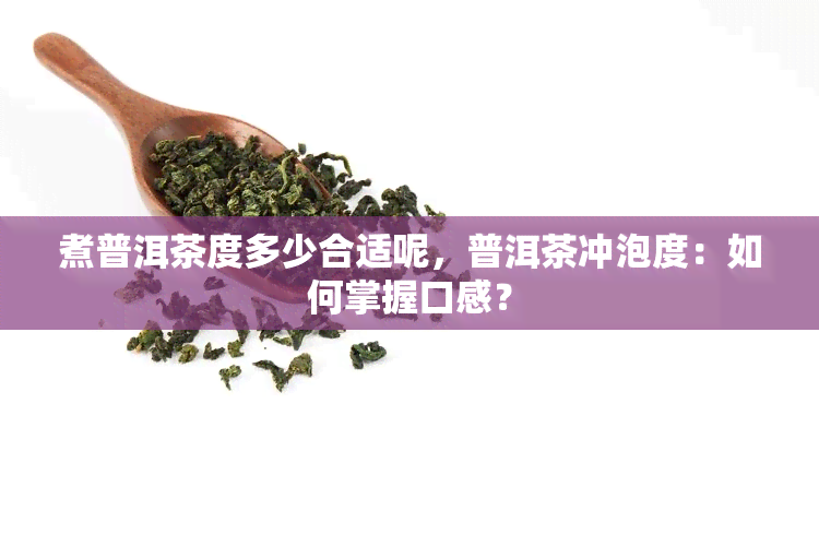 煮普洱茶度多少合适呢，普洱茶冲泡度：如何掌握口感？