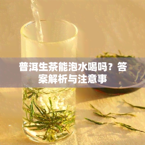 普洱生茶能泡水喝吗？答案解析与注意事