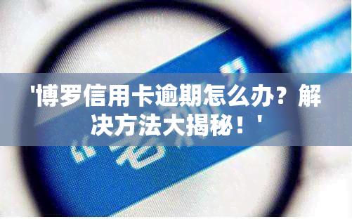 '博罗信用卡逾期怎么办？解决方法大揭秘！'