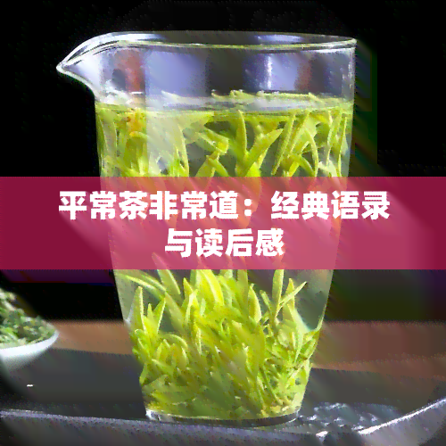 平常茶非常道：经典语录与读后感