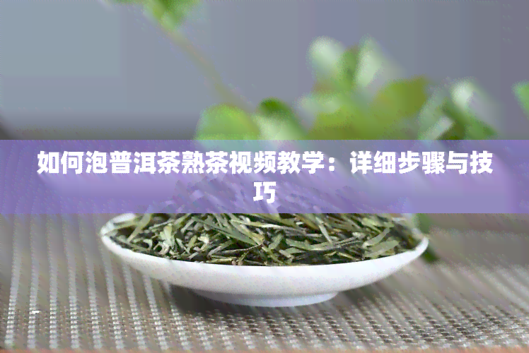 如何泡普洱茶熟茶视频教学：详细步骤与技巧