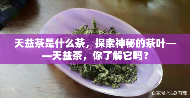 天益茶是什么茶，探索神秘的茶叶——天益茶，你了解它吗？