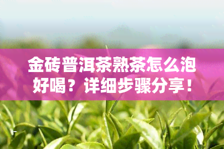 金砖普洱茶熟茶怎么泡好喝？详细步骤分享！