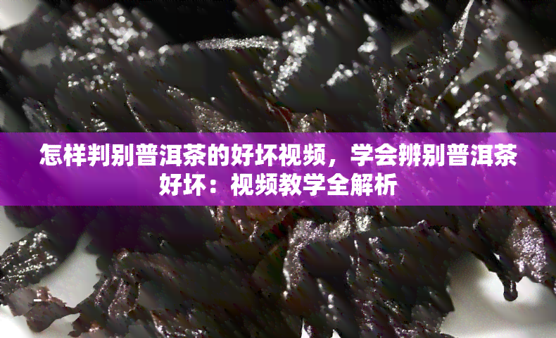 怎样判别普洱茶的好坏视频，学会辨别普洱茶好坏：视频教学全解析