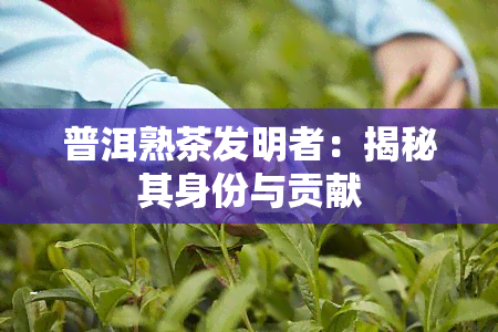 普洱熟茶发明者：揭秘其身份与贡献