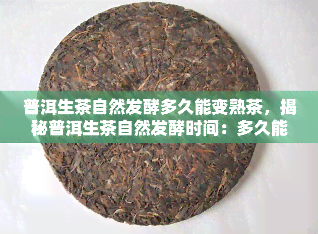 普洱生茶自然发酵多久能变熟茶，揭秘普洱生茶自然发酵时间：多久能变成美味的熟茶？