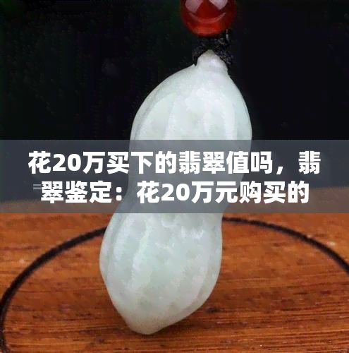 花20万买下的翡翠值吗，翡翠鉴定：花20万元购买的翡翠值得吗？