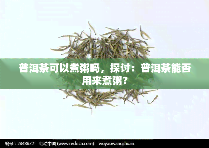 普洱茶可以煮粥吗，探讨：普洱茶能否用来煮粥？