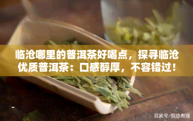 临沧哪里的普洱茶好喝点，探寻临沧优质普洱茶：口感醇厚，不容错过！