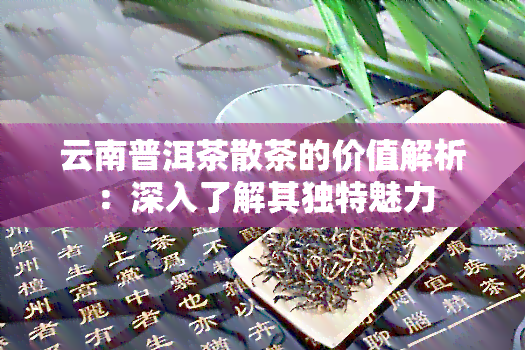 云南普洱茶散茶的价值解析：深入了解其独特魅力