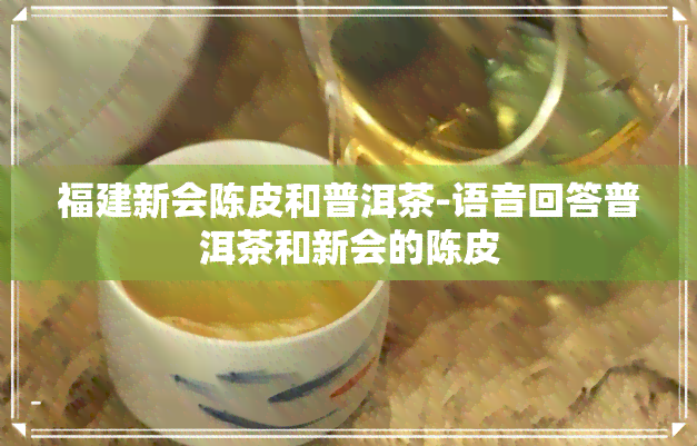 福建新会陈皮和普洱茶-语音回答普洱茶和新会的陈皮