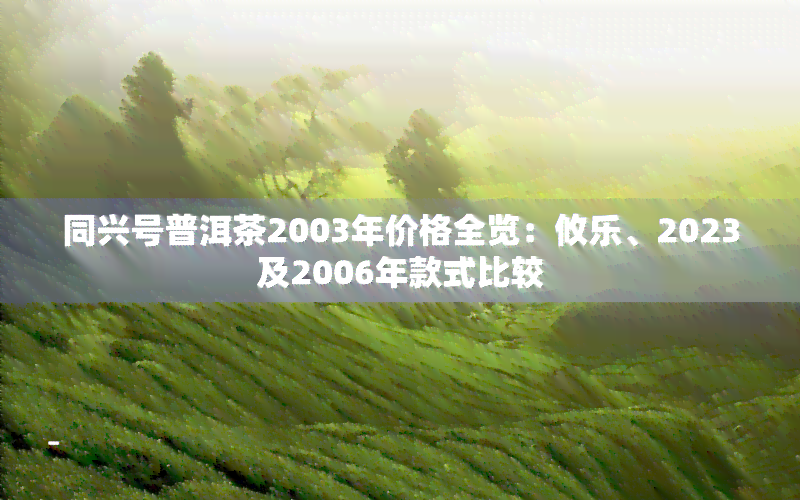 同兴号普洱茶2003年价格全览：攸乐、2023及2006年款式比较