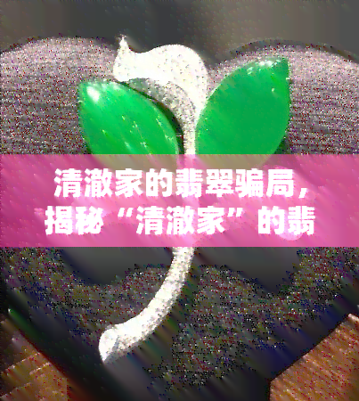 清澈家的翡翠骗局，揭秘“清澈家”的翡翠骗局：一场精心设计的诈骗