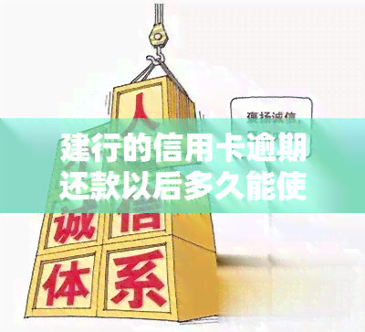 建行的信用卡逾期还款以后多久能使用，如何解冻被逾期记录冻结的建行信用卡？